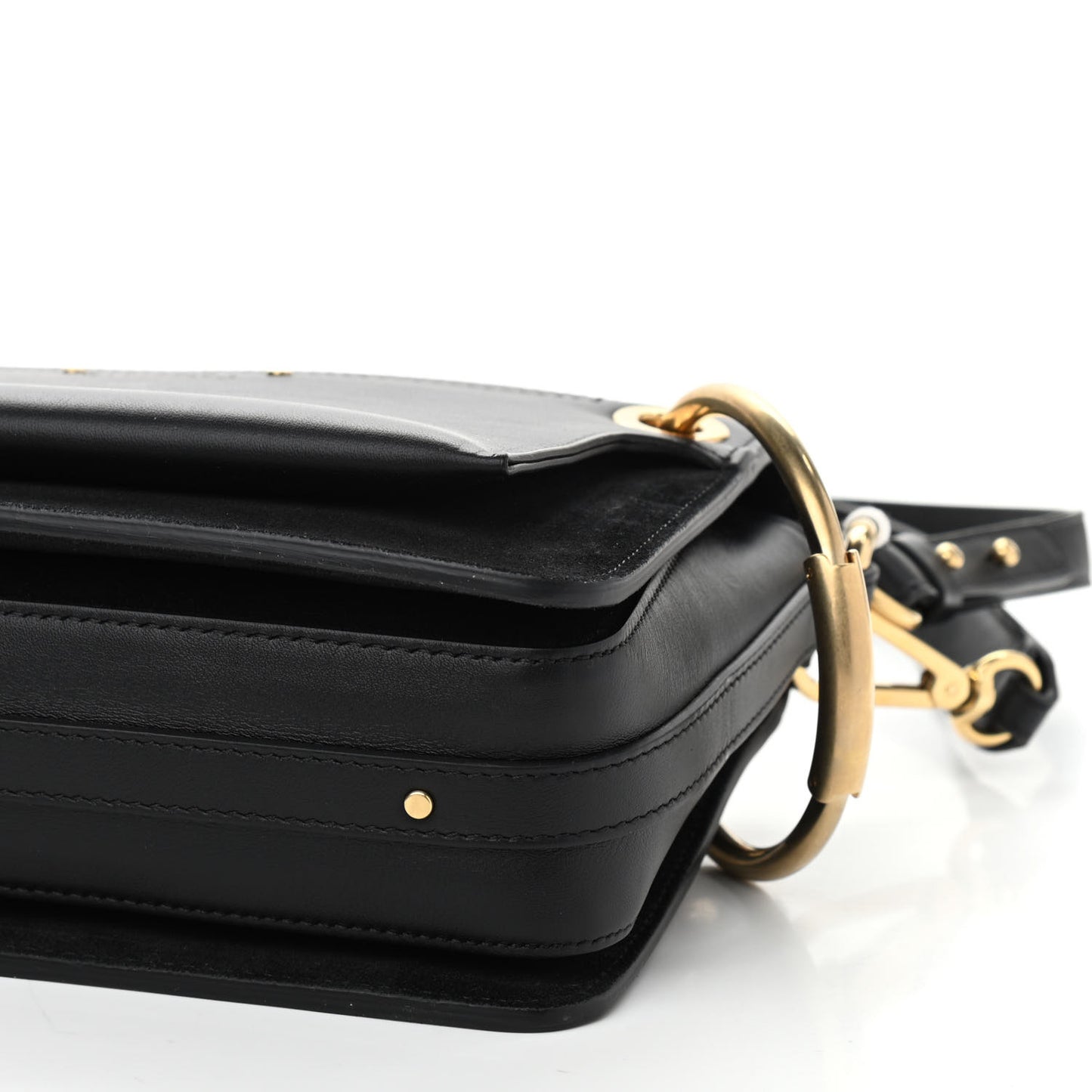Calfskin Suede Small Roy Bag Black