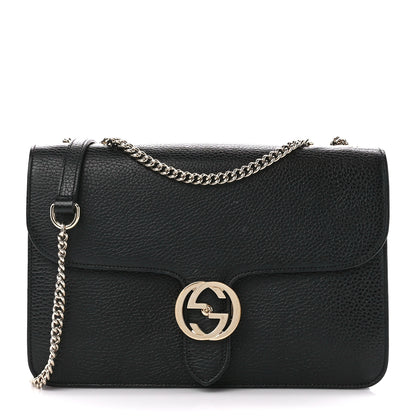Gucci Dollar Calfskin Interlocking G Chain Wallet Black 1 of 13