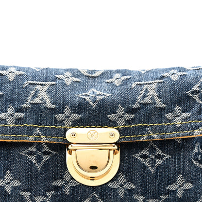 Louis Vuitton Monogram Denim Pochette Plat Clutch Blue 8 of 8