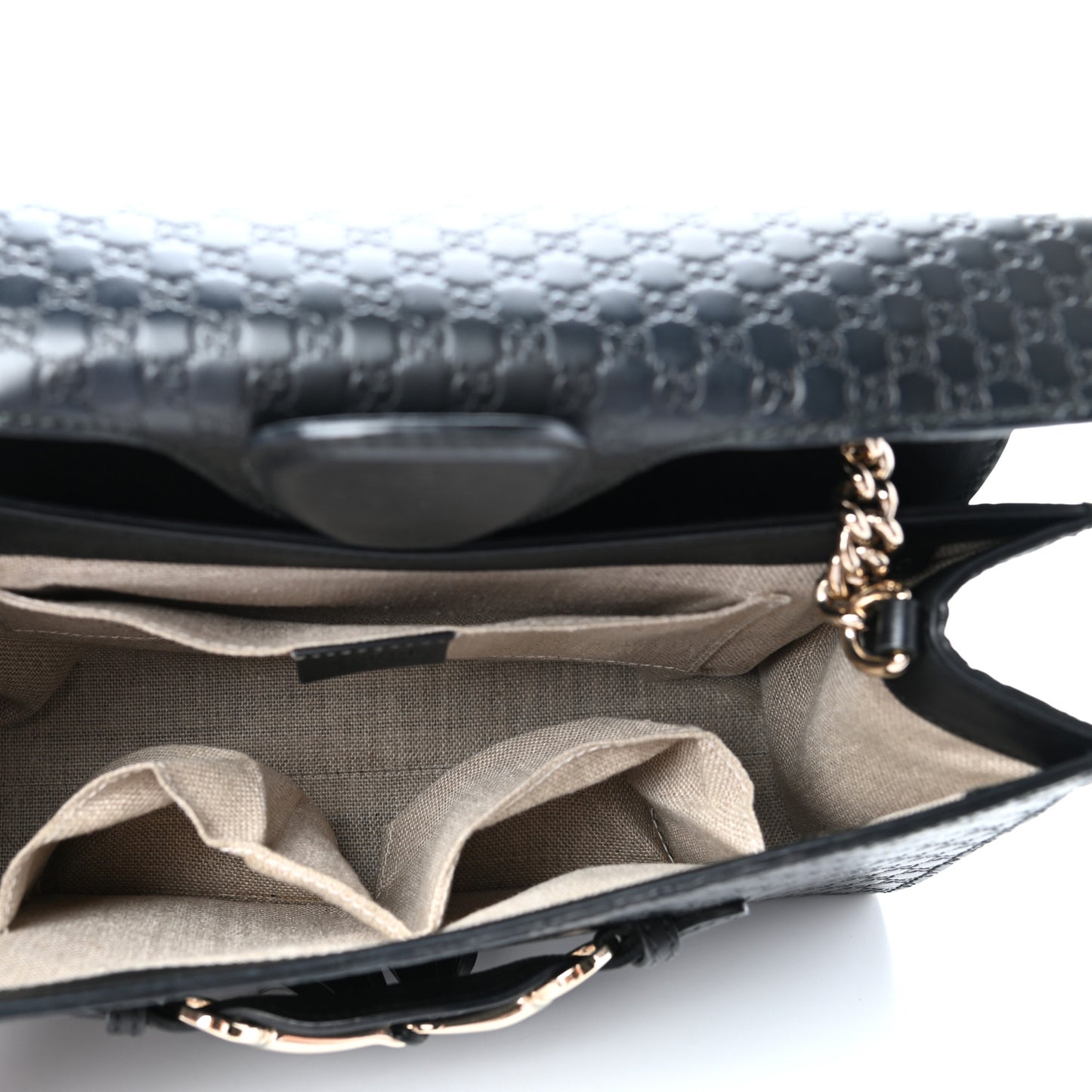 Microguccissima Medium Emily Chain Shoulder Bag Black