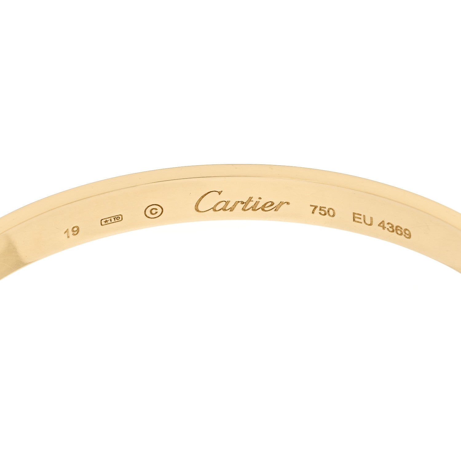 Cartier 18K Yellow Gold LOVE Cuff Bracelet 19 3 of 4