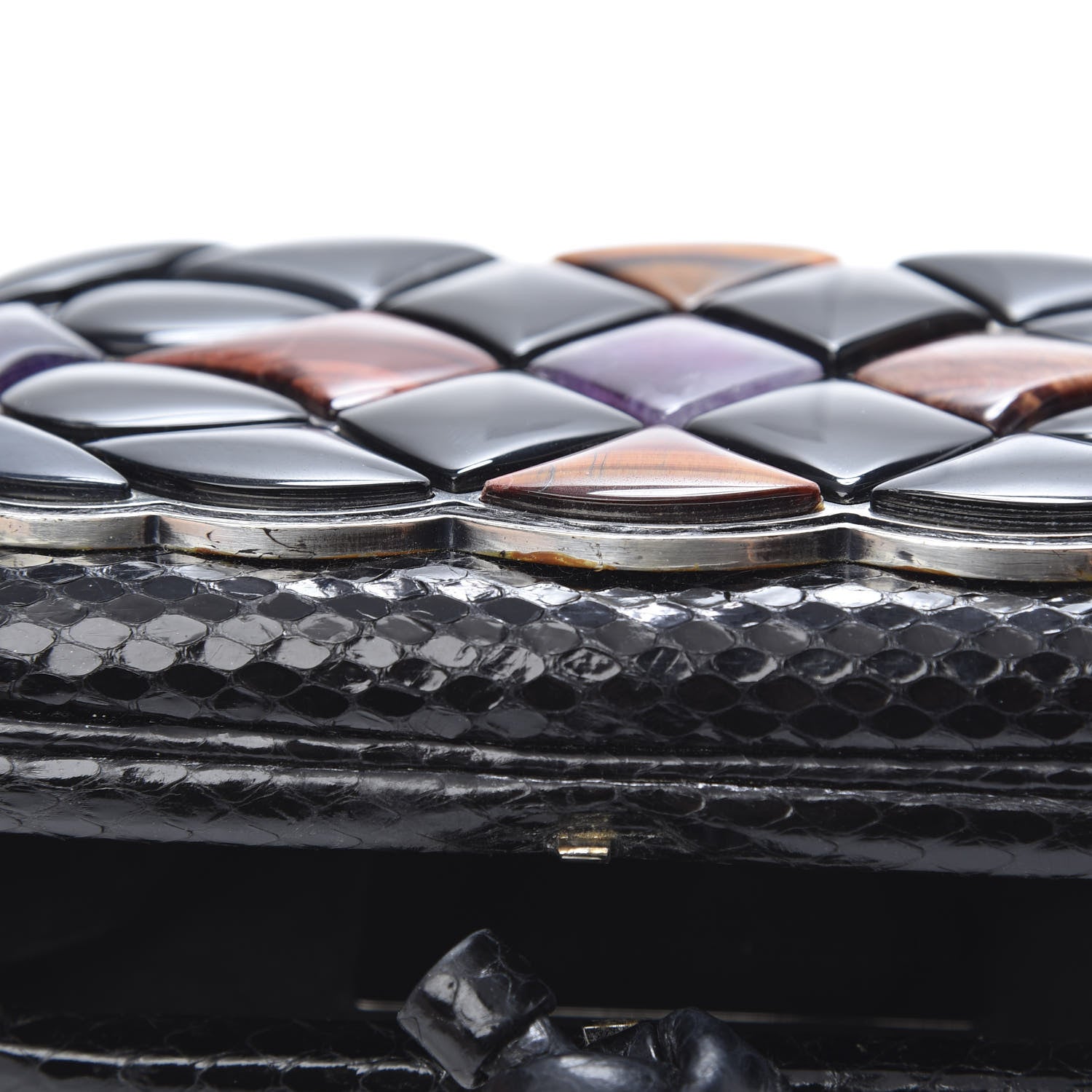 Bottega Veneta Multi Stone Ayers Knot Clutch Black 8 of 10