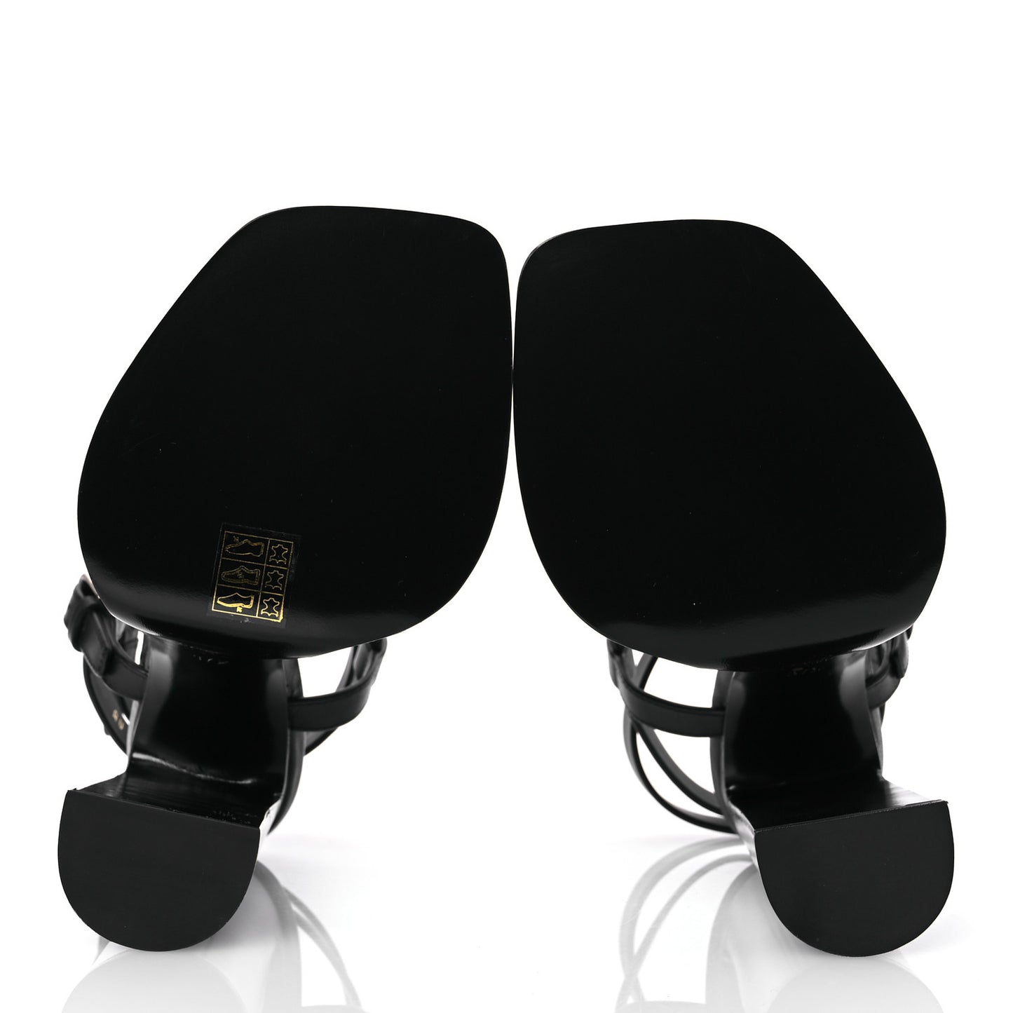Calfskin Platz Platform Sandals 37.5 Black