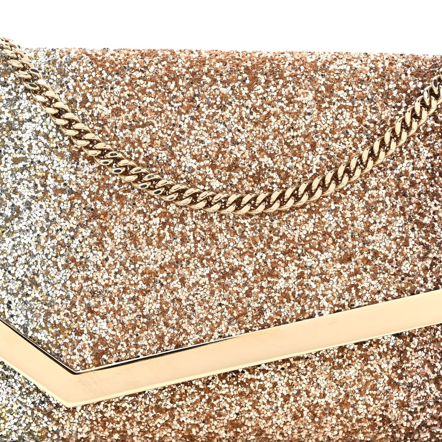 Glitter Degrade Emmie Clutch Silver Gold Rose Gold
