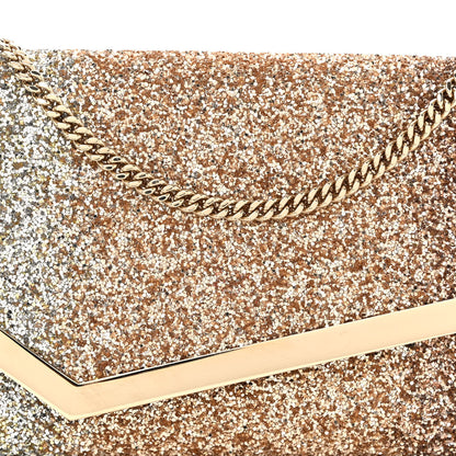Jimmy Choo Glitter Degrade Emmie Clutch Silver Gold Rose Gold 7 of 9