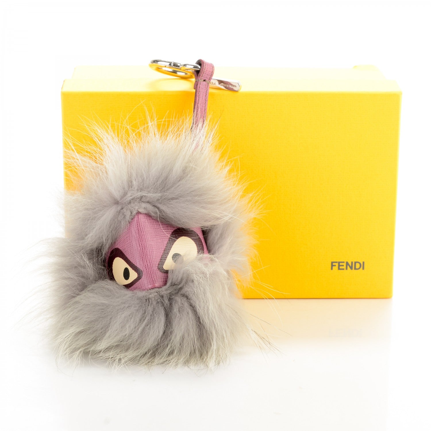 Fendi Fox Fur Jessy Jr Monster Bag Bug Charm Lilla Multicolor Perla 4 of 4