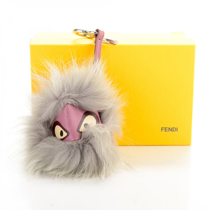 Fendi Fox Fur Jessy Jr Monster Bag Bug Charm Lilla Multicolor Perla 4 of 4