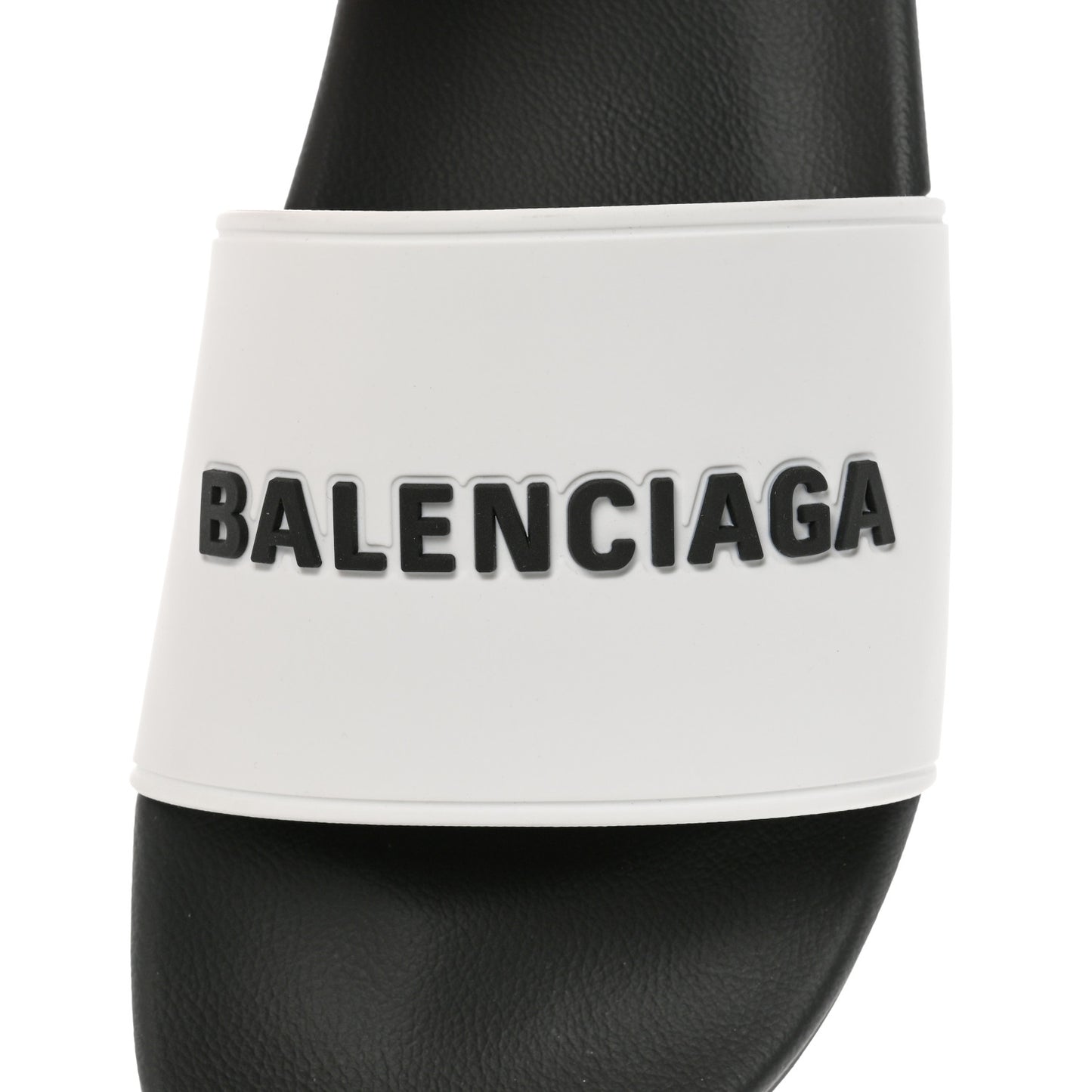 Rubber Mens Logo Pool Slide Sandals 42 White Black