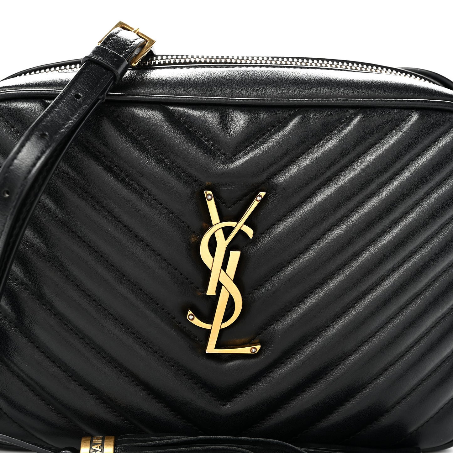 Calfskin Matelasse Monogram Lou Camera Bag Black