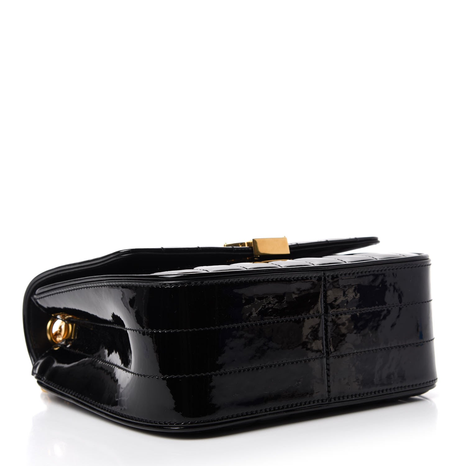 Saint Laurent Patent Calfskin Matelasse Monogram Medium Vicky Chain Bag Black 4 of 11