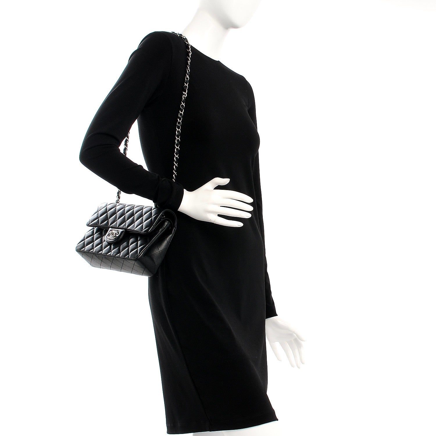 Chanel Lambskin Quilted Small Double Flap Black 2 of 8
