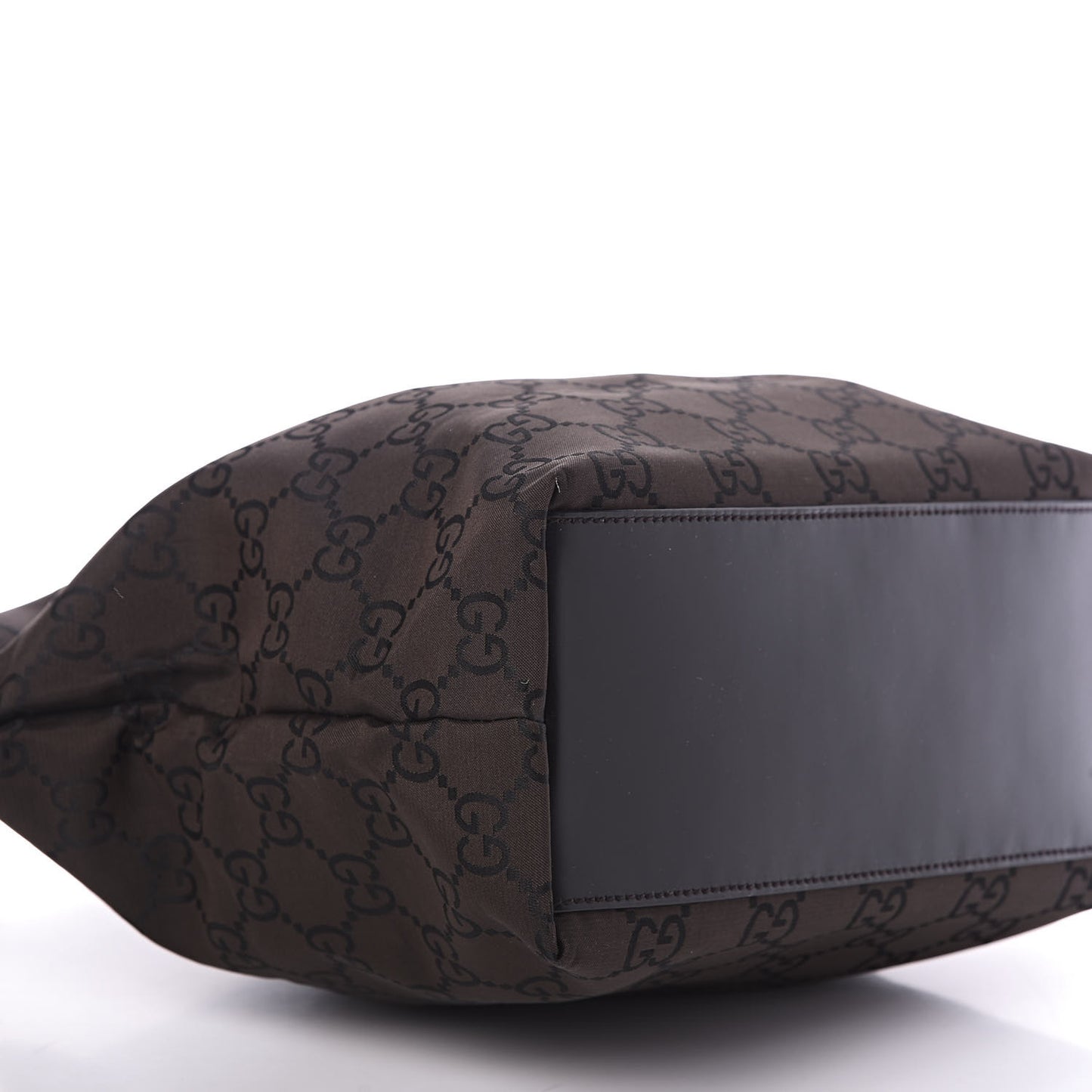Nylon Monogram Chain Bucket Tote Brown