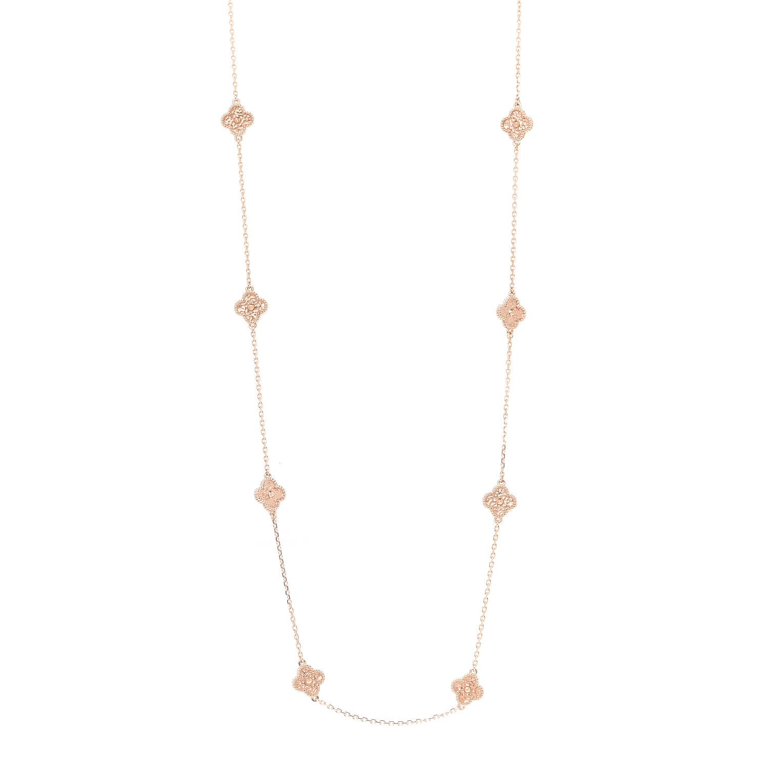 Van Cleef & Arpels 18K Rose Gold 16 Motifs Sweet Alhambra Necklace 1 of 7