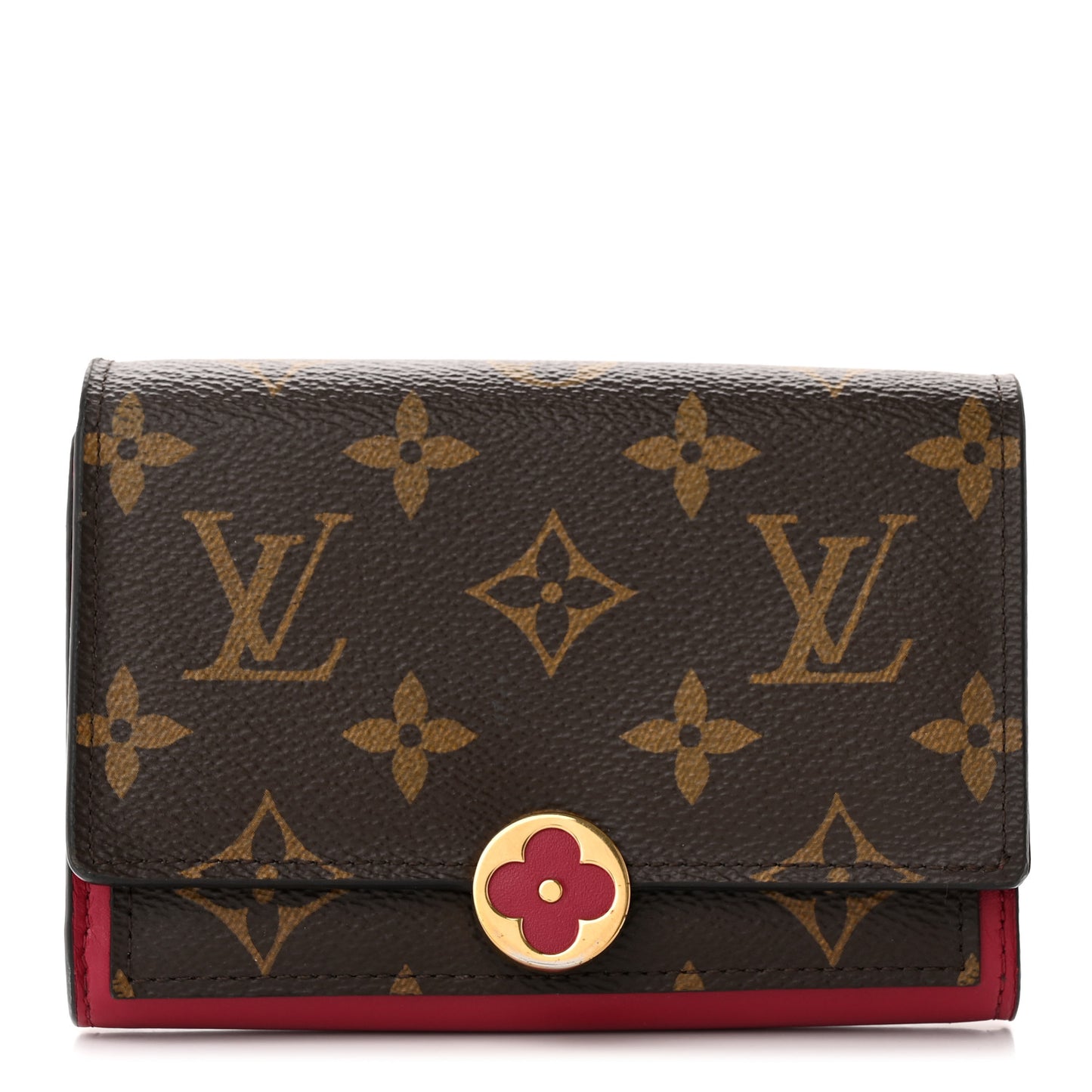 Monogram Flore Compact Wallet Fuchsia