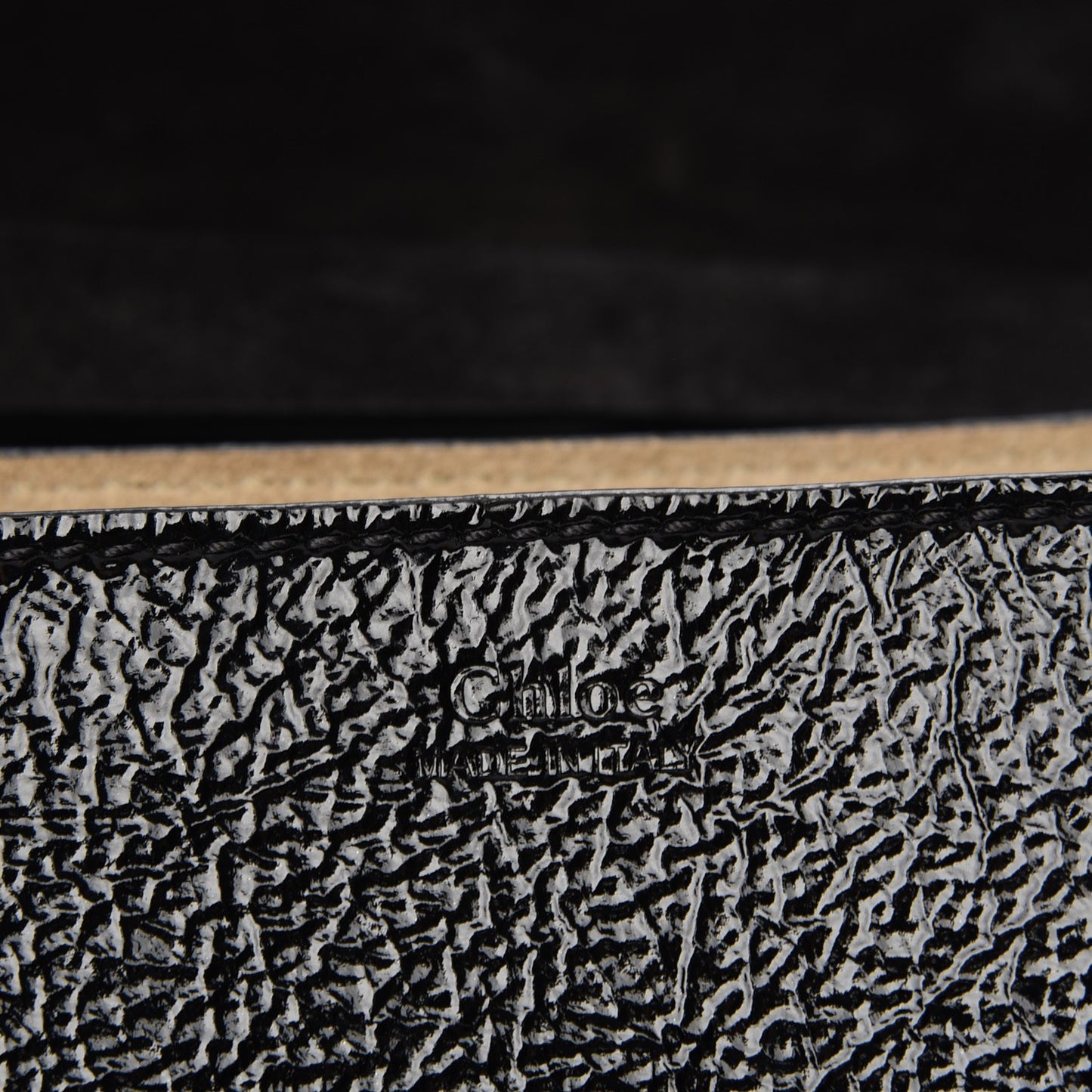 Grained Patent Mini Drew Shoulder Bag Black