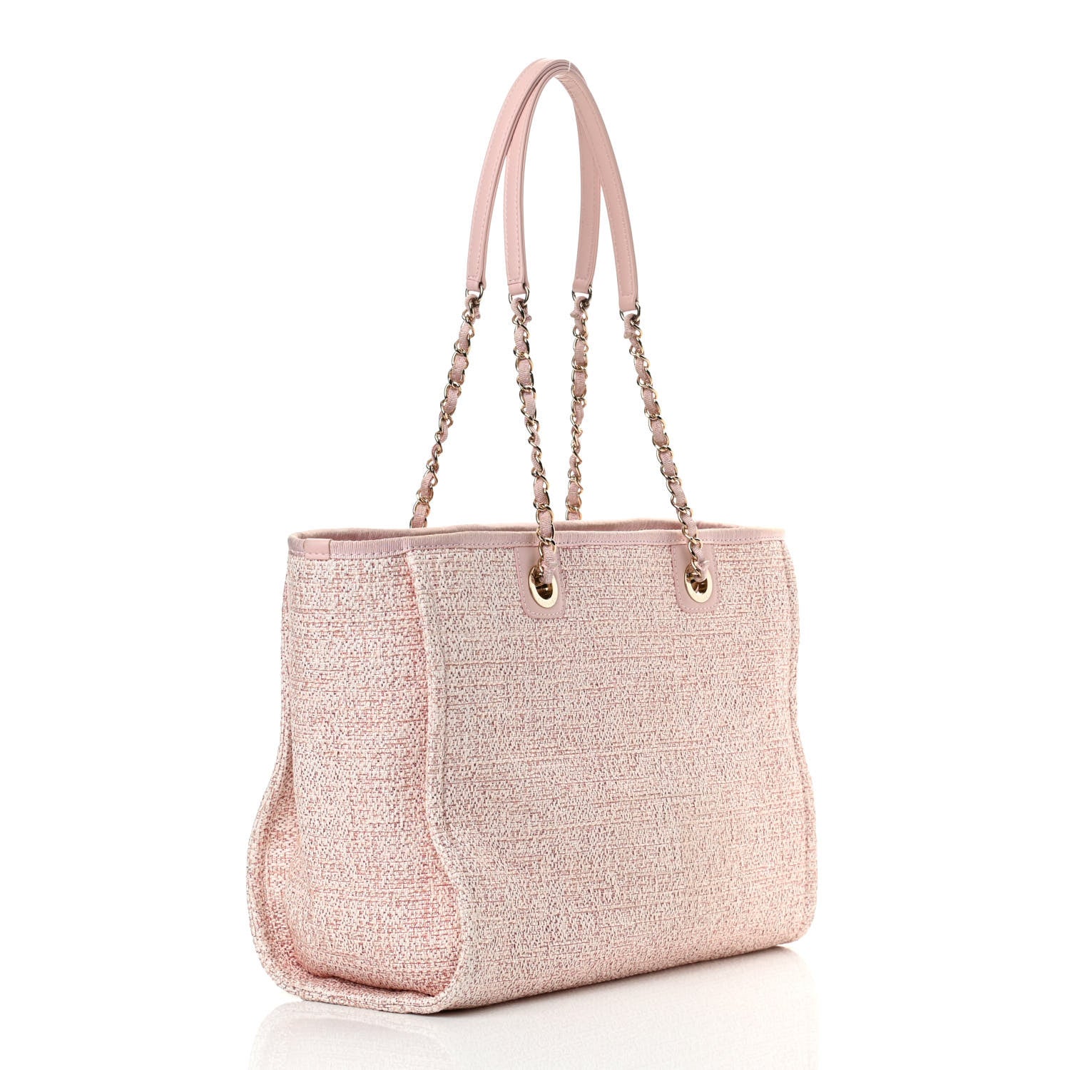 Chanel Lurex Boucle Small Deauville Tote Pink 3 of 12