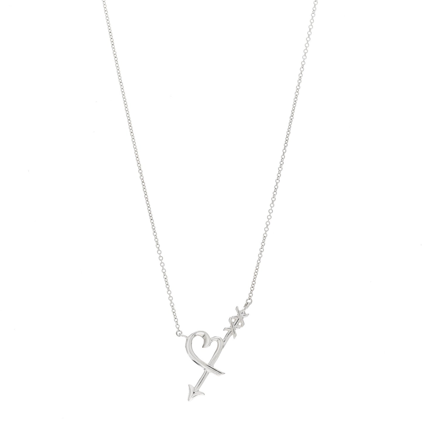 Sterling Silver Paloma Picasso Heart and Arrow Pendant Necklace