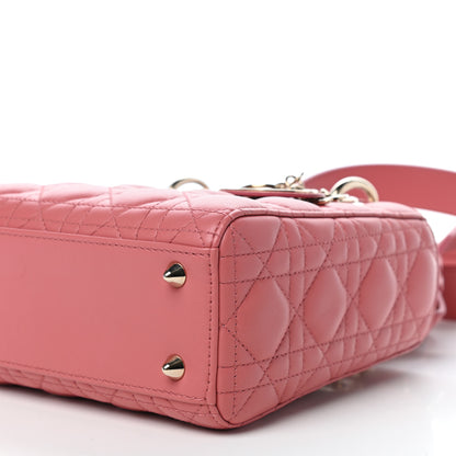 Christian Dior Lambskin Cannage Small Lucky Badges My Lady Dior Coral 9 of 10