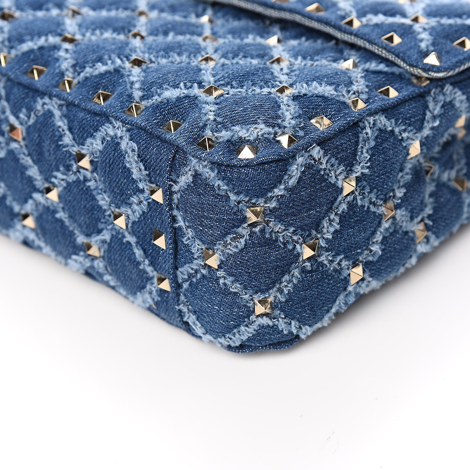Valentino Garavani Denim Medium Rockstud Spike Shoulder Bag Denim 8 of 9