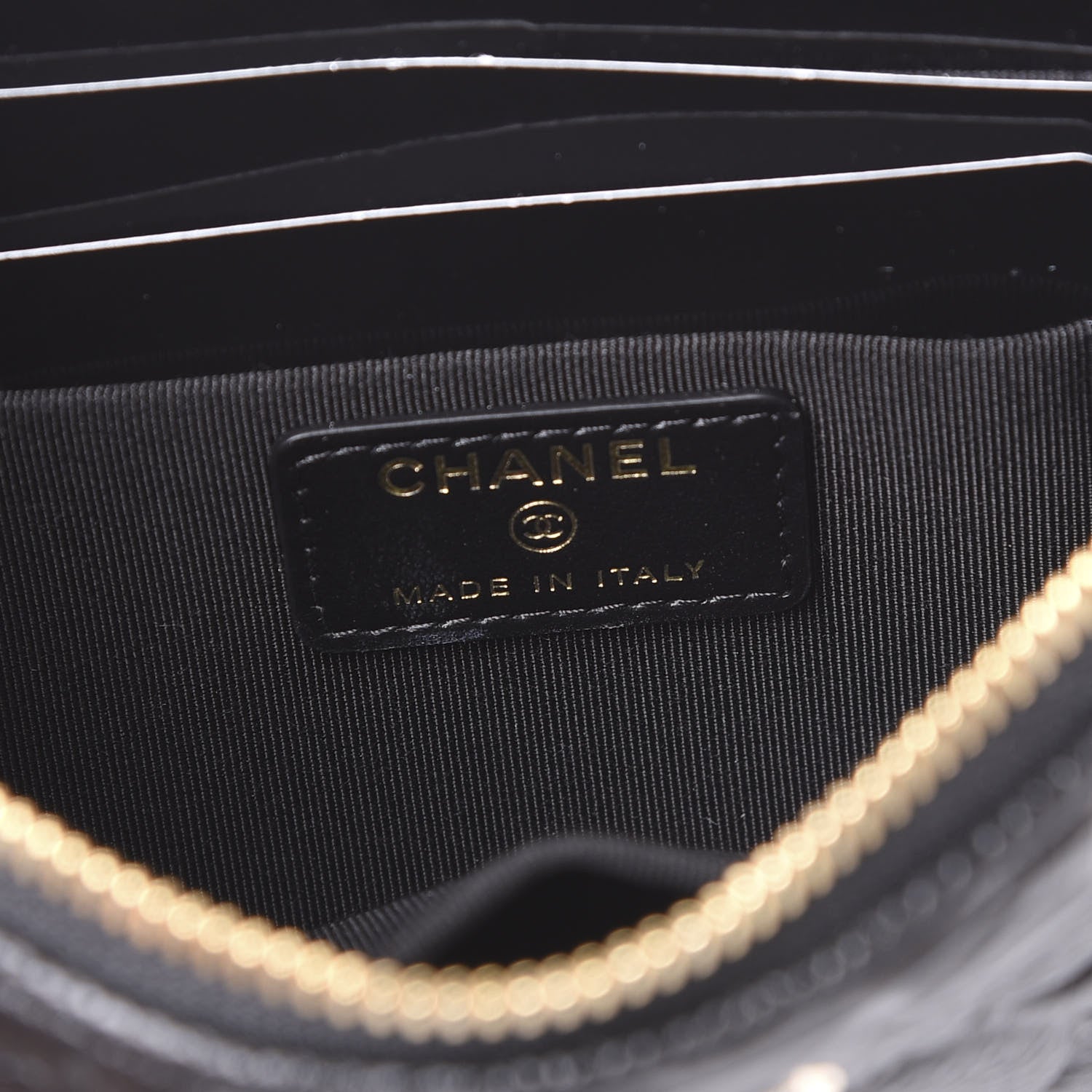Chanel Caviar Camellia Embossed Cosmetic Pouch Black 7 of 10