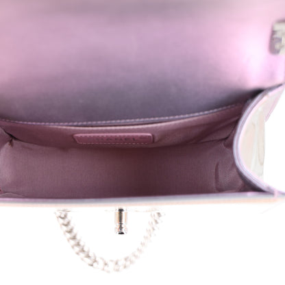 Chanel Iridescent Patent Calfskin PVC Quilted Small Boy Flap Light Purple 5 of 10