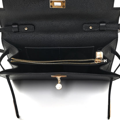 Hermes Epsom Kelly Wallet To Go Black 5 of 9