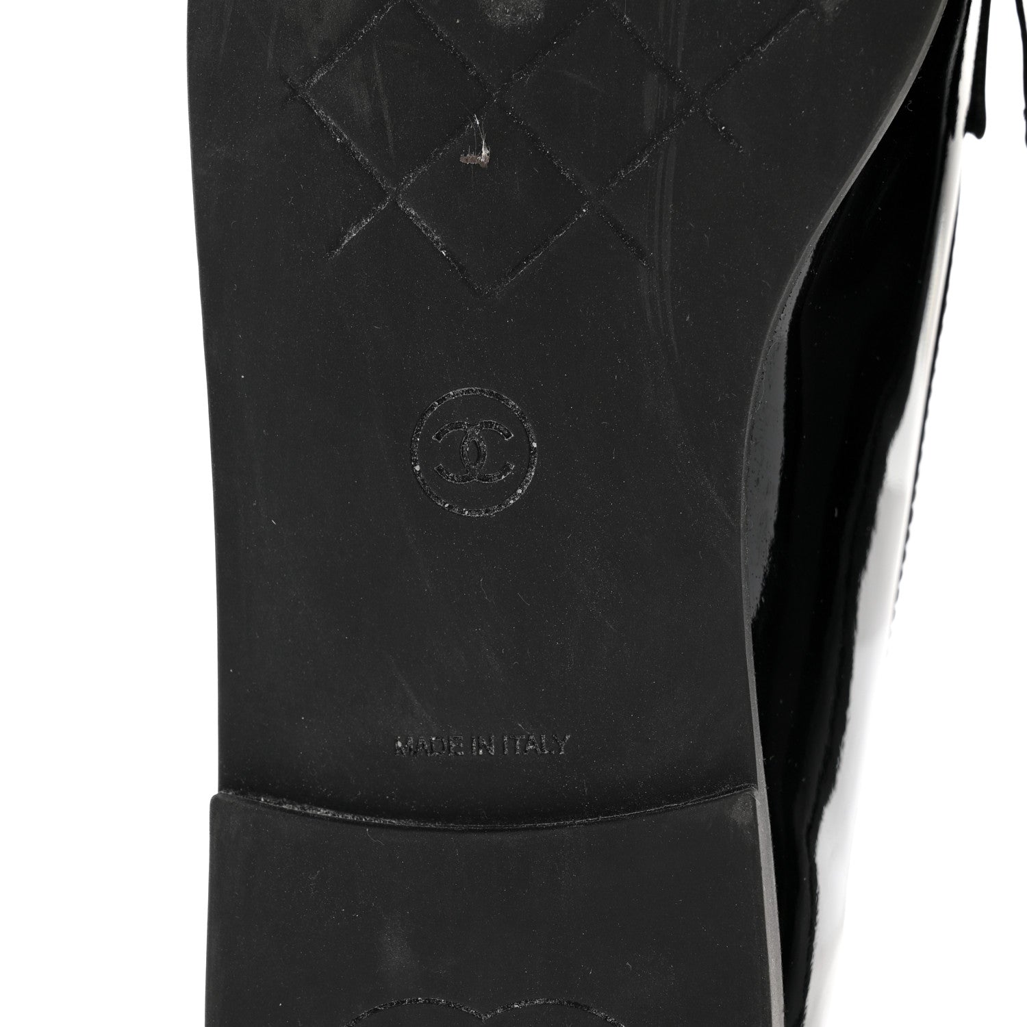 Chanel Patent CC Mocassin Loafers 39.5 Black 7 of 11