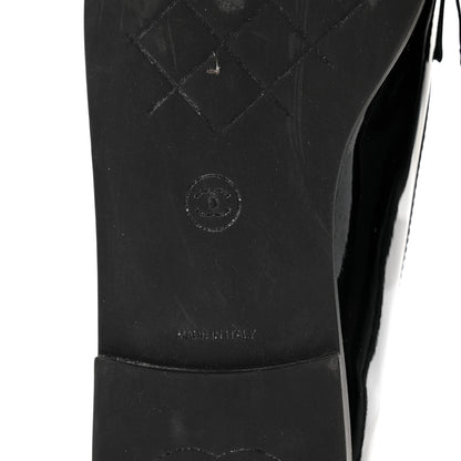 Chanel Patent CC Mocassin Loafers 39.5 Black 7 of 11