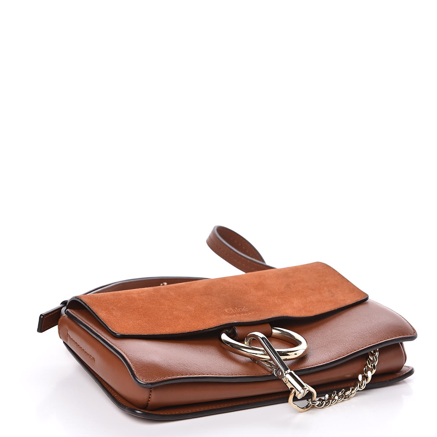 Chloe Suede Calfskin Small Faye Shoulder Bag Tobacco 4 of 11