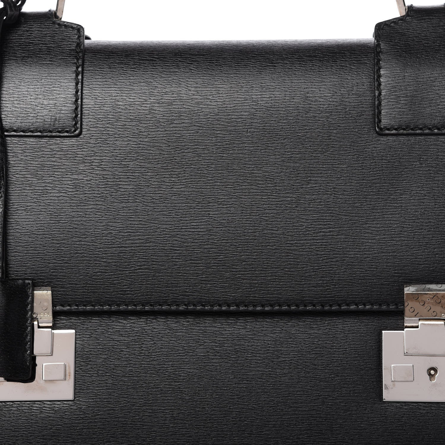 Gucci Calfskin Flap Briefcase Black 10 of 10