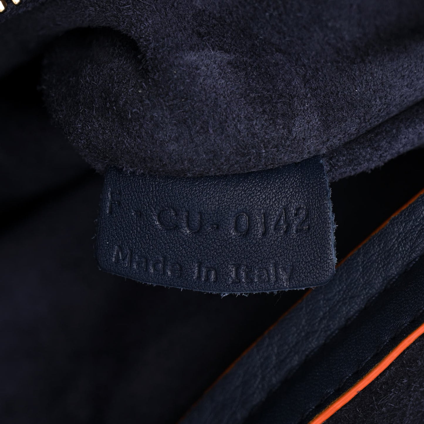 Supple Calfskin Large Phantom Luggage Navy Blue Orange