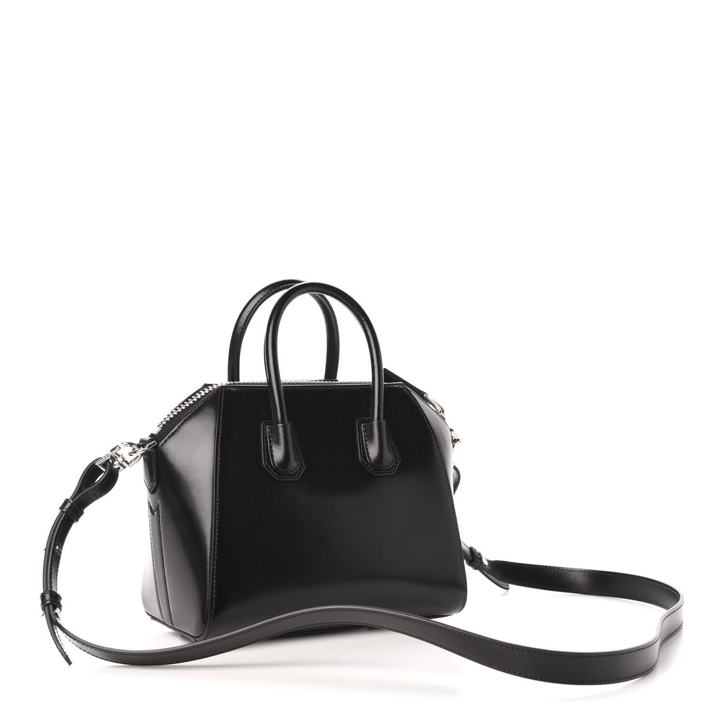 Shiny Lord Calfskin Mini Antigona Black