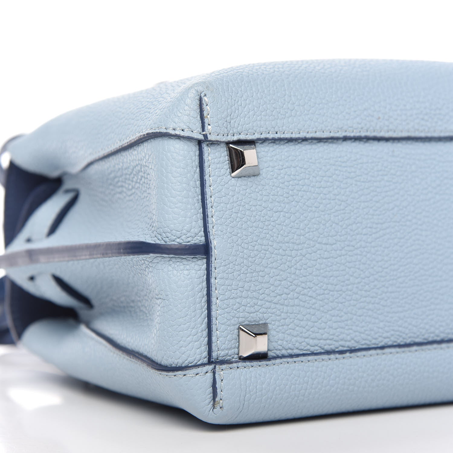 MCM Grained Calfskin Mini Milla Tote Blue 6 of 10
