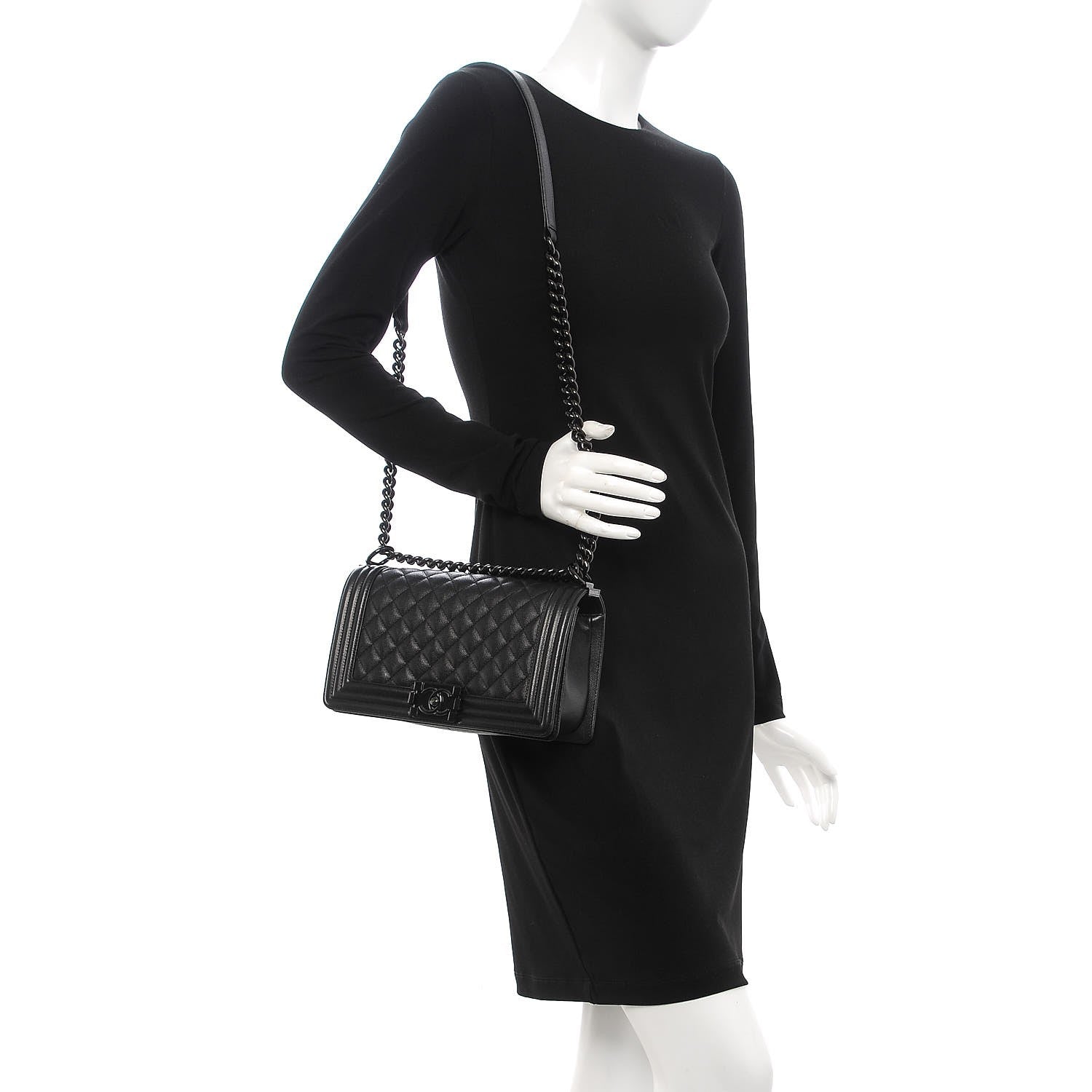 Chanel Caviar Quilted Medium Boy Flap So Black 2 of 8