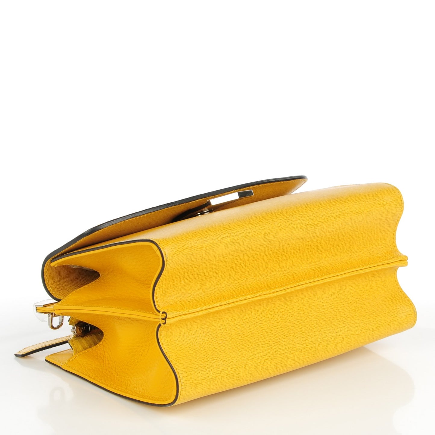 Vitello Elite Flamingo Mini Demi Jour Shoulder Bag Mustard