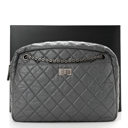 Chanel Aged Calfskin Quilted Large Reissue Camera Case Grey 10 of 10