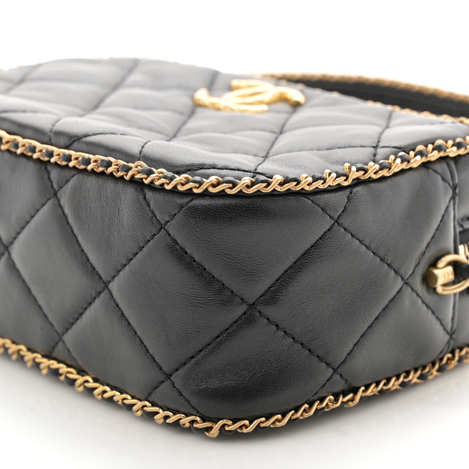 Chanel Lambskin Quilted Chain CC Mini Camera Case Black 10 of 10