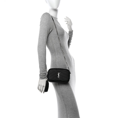 Saint Laurent Grain De Poudre Matelasse Monogram Mini Lou Camera Bag Black 2 of 11