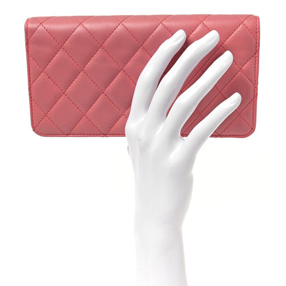 Chanel Lambskin Quilted Yen Wallet Pink 2 of 14