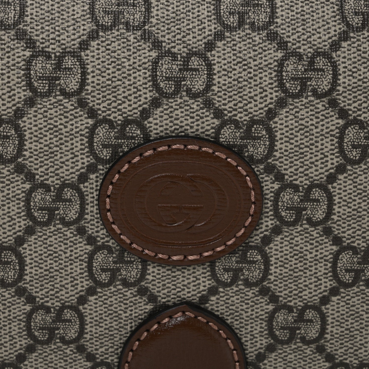 Gucci GG Supreme Monogram Azalea Calfskin Mini Retro Interlocking G Flap Shoulder Bag Beige Ebony Brown Sugar 9 of 11