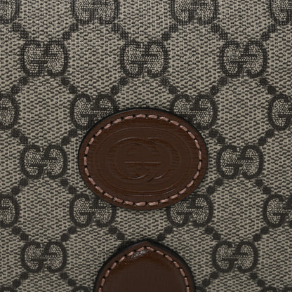 Gucci GG Supreme Monogram Azalea Calfskin Mini Retro Interlocking G Flap Shoulder Bag Beige Ebony Brown Sugar 9 of 11