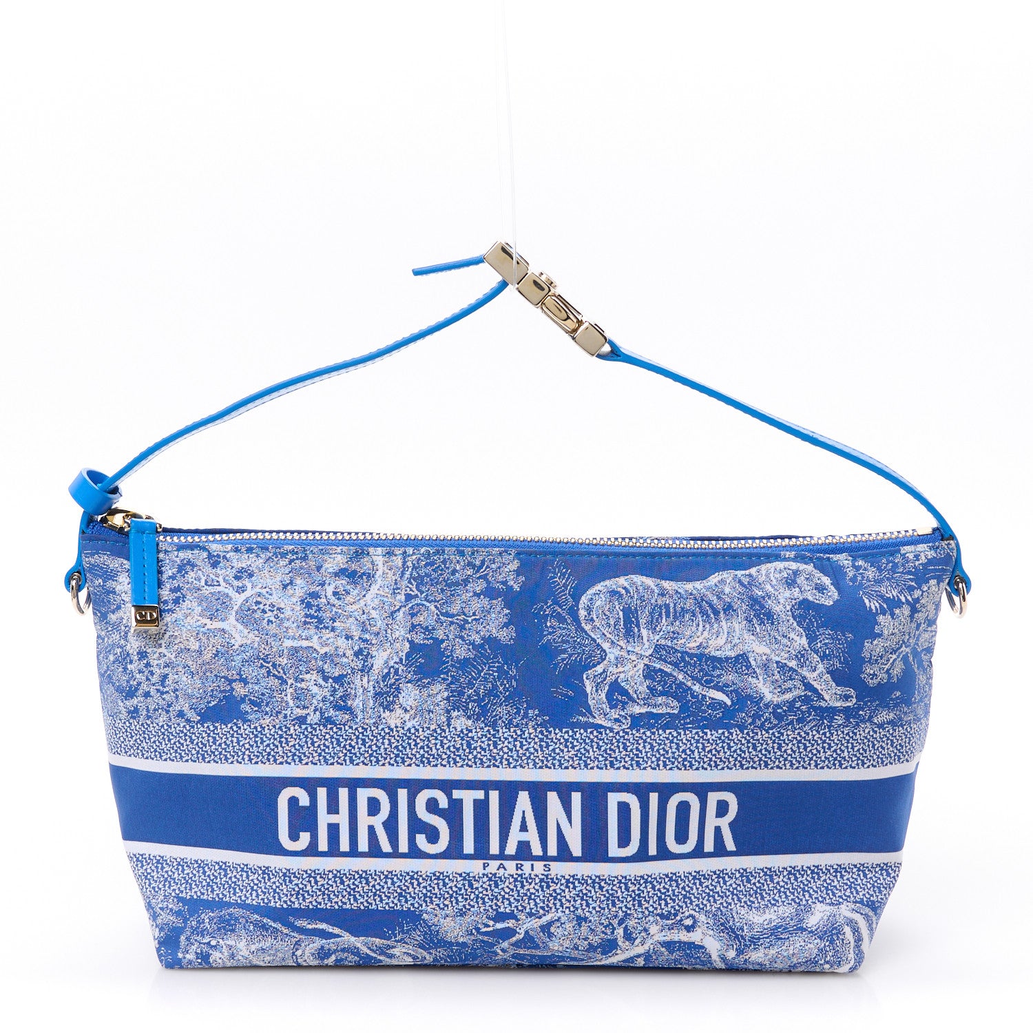 Christian Dior Technical Fabric Toile De Jouy DiorTravel Nomad Pouch Fluorescent Blue 1 of 10