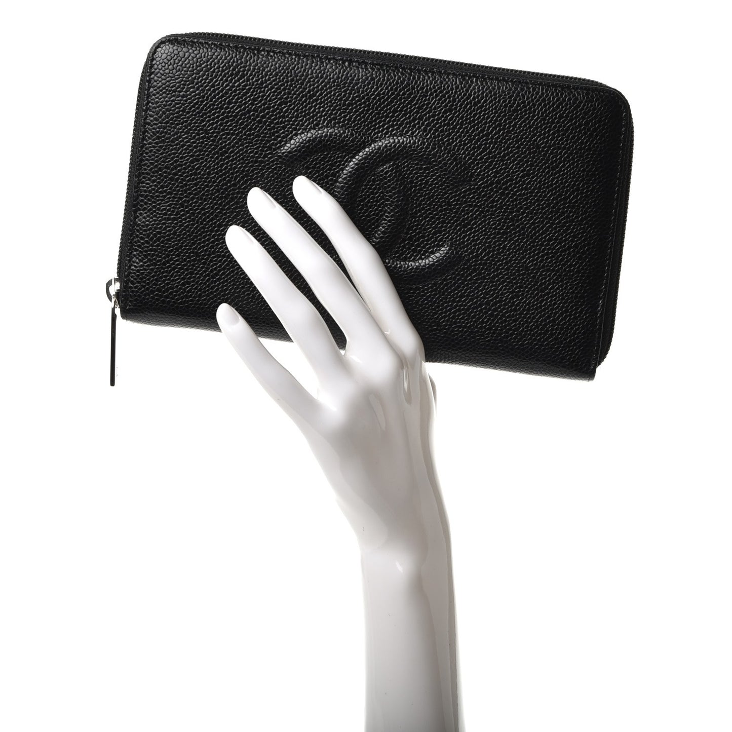 Caviar Timeless Large Zip Wallet Black