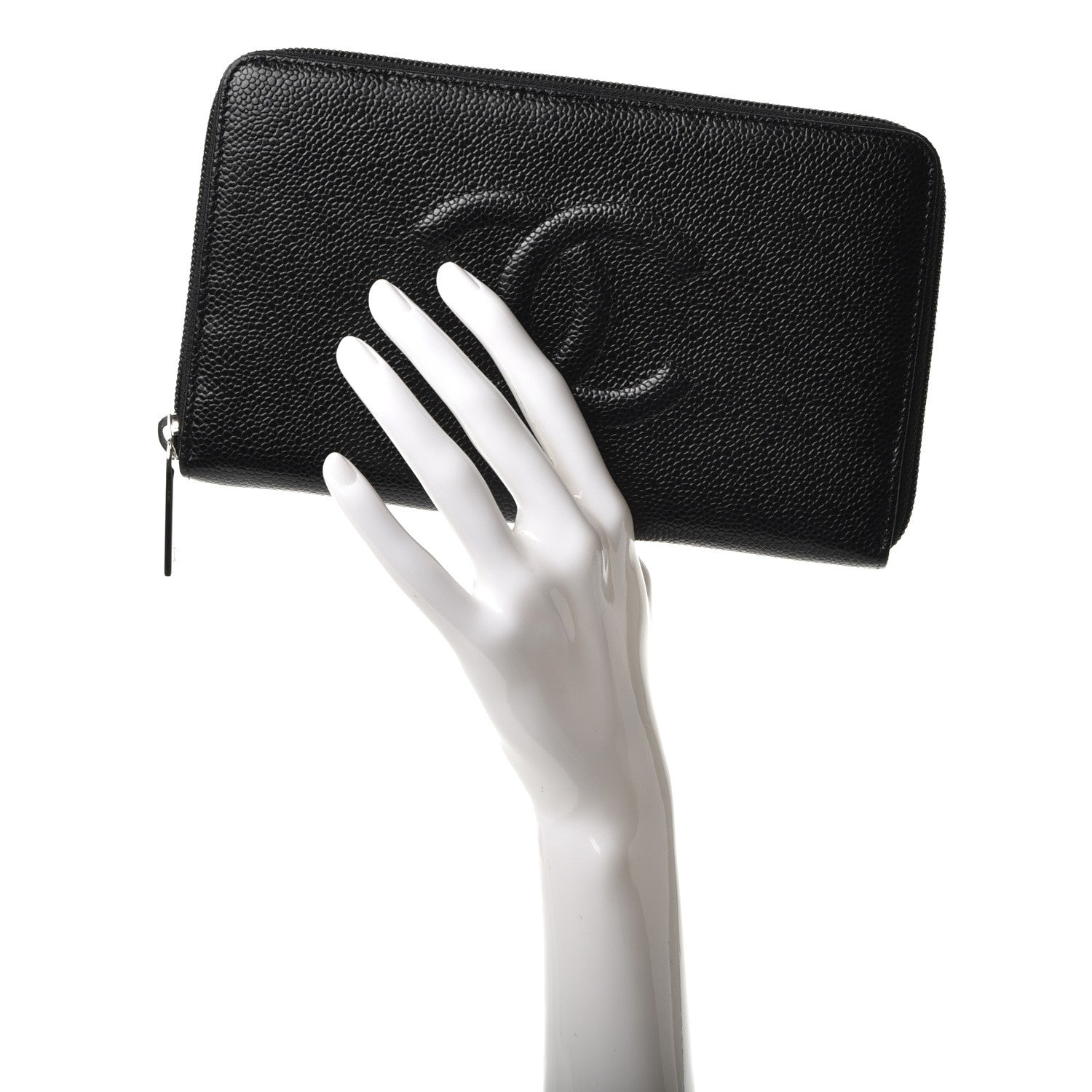 Chanel Caviar Timeless Large Zip Wallet Black 2 of 9