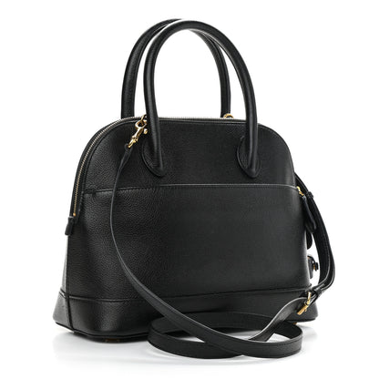 Balenciaga Grained Calfskin Logo S Ville Top Handle Bag Black White 3 of 10