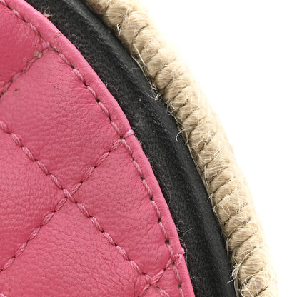 Chanel Lambskin Chain CC Thong Espadrille Sandals 38 Pink 12 of 13