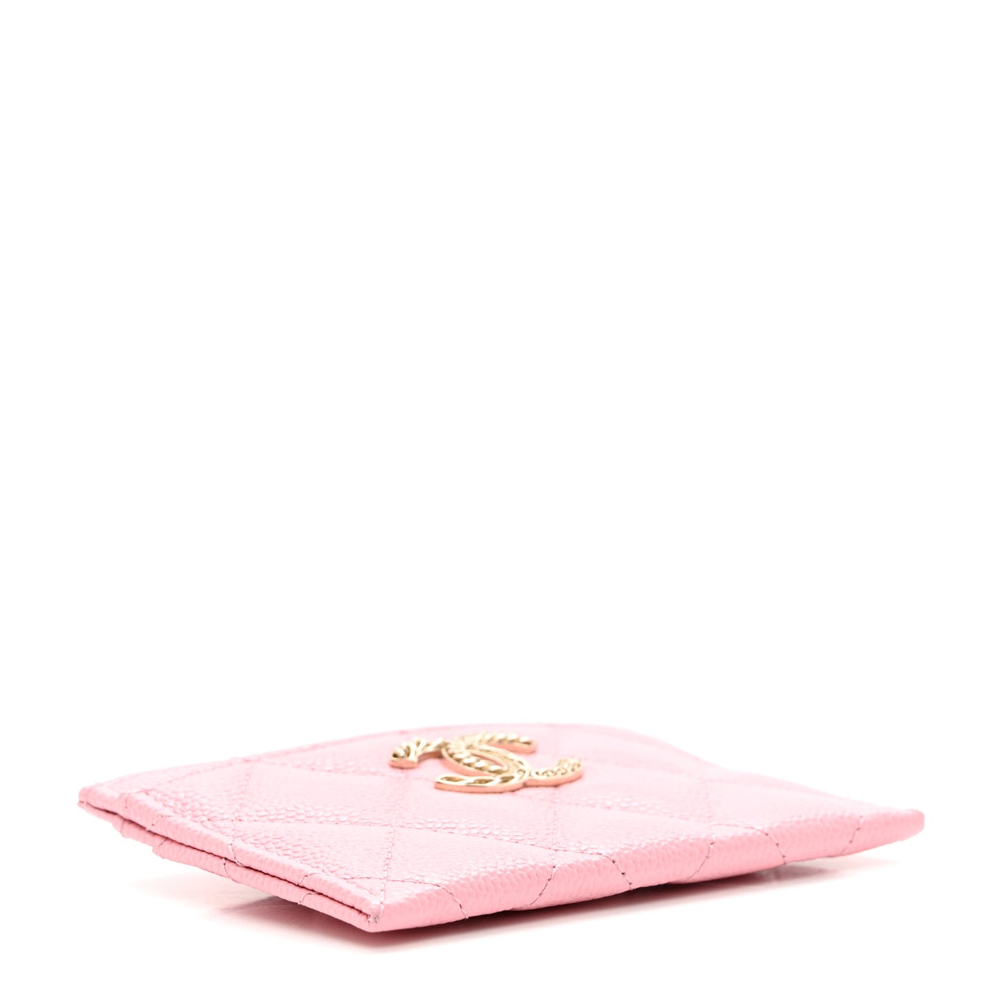 Caviar Quilted Multi Chain CC Card Holder Pink
