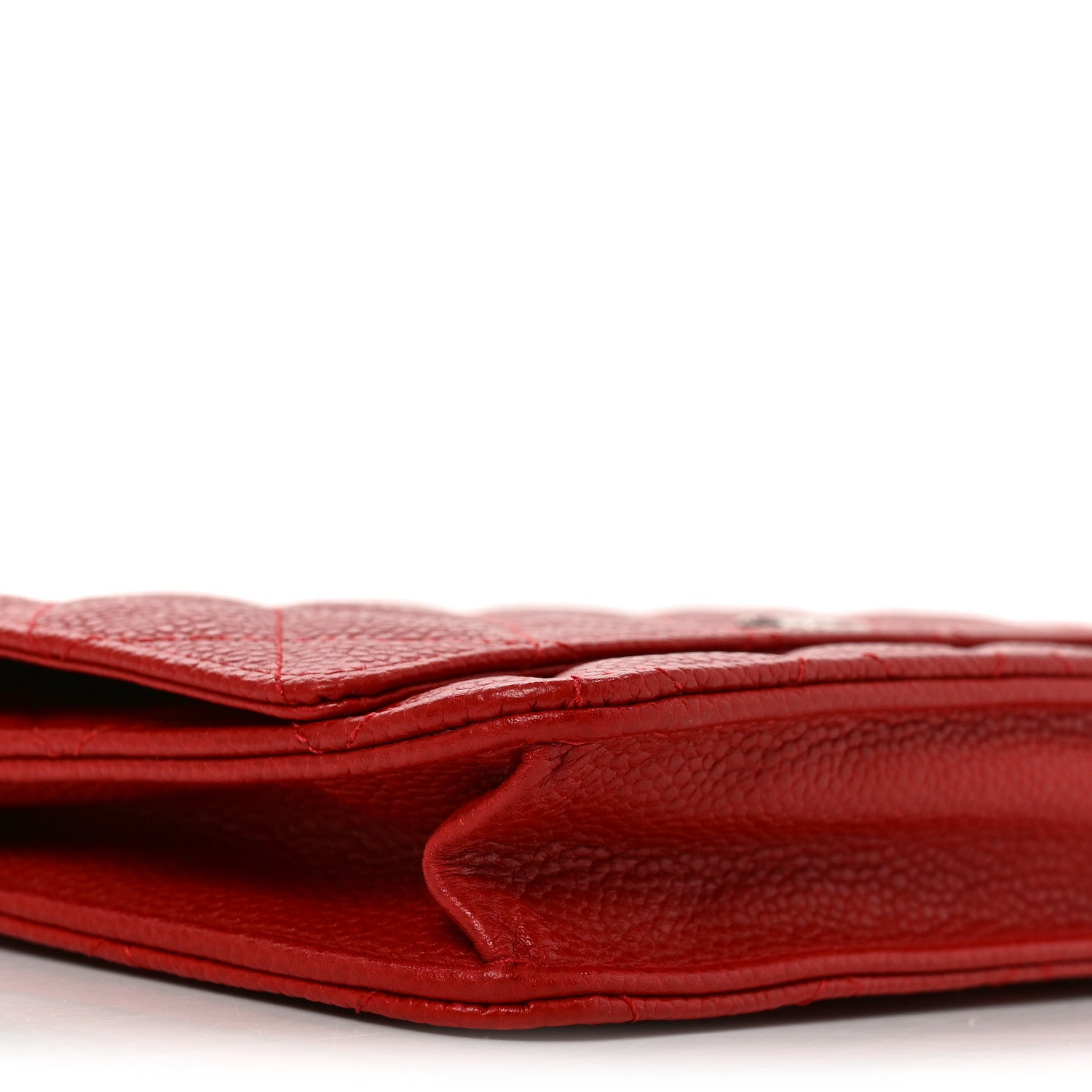 Chanel Caviar Quilted Wallet on Chain WOC Red 10 of 11