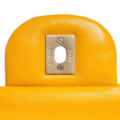Chanel Lambskin Jumbo Double Flap Yellow 6 of 10