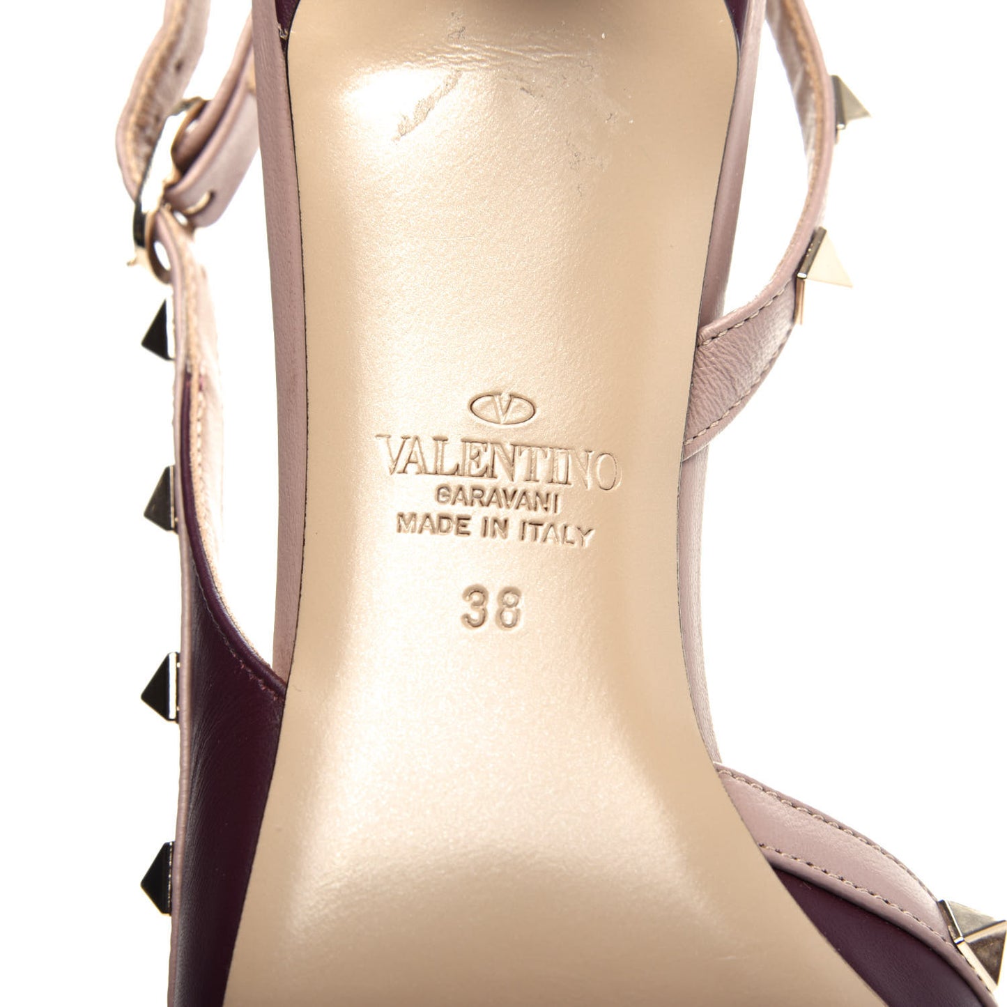 Nappa Rockstud Half D'Orsay Slingback 50mm Pumps 38 Rubin Poudre